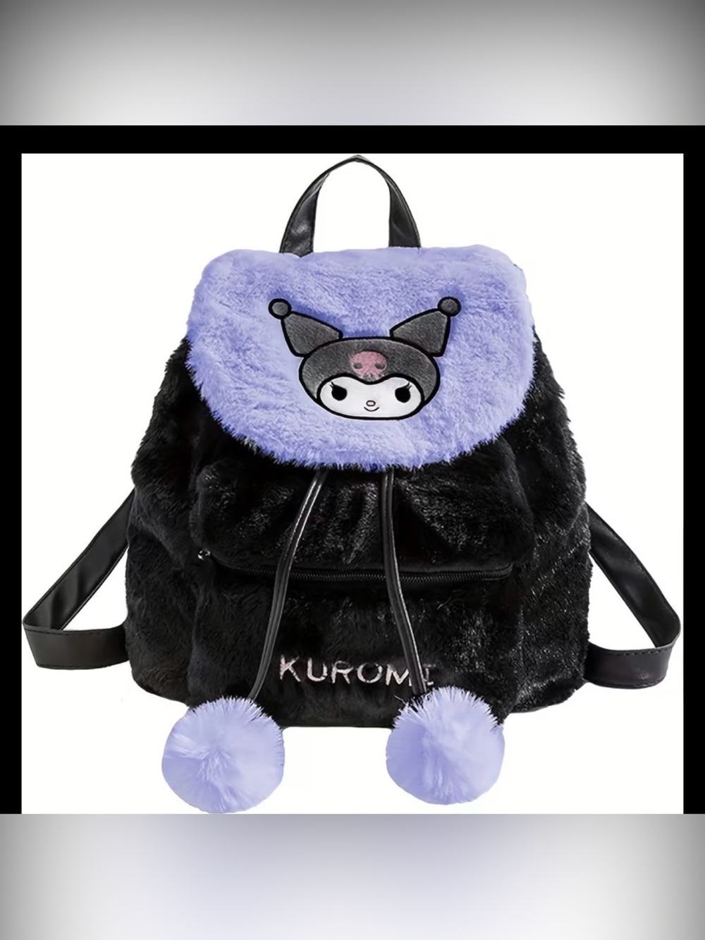 Kuromi Plush Mini Backpack/ Kawaii Bag